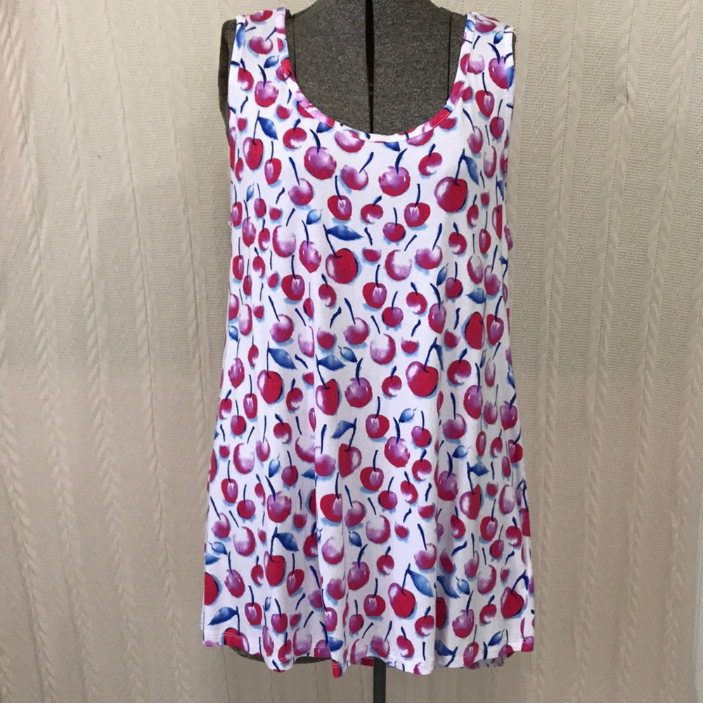 Cynthia Rowley Woman Hi Low Cherry Tank Sz 1X NWT